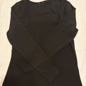 Elegant Black Long Sleeve Women's Top